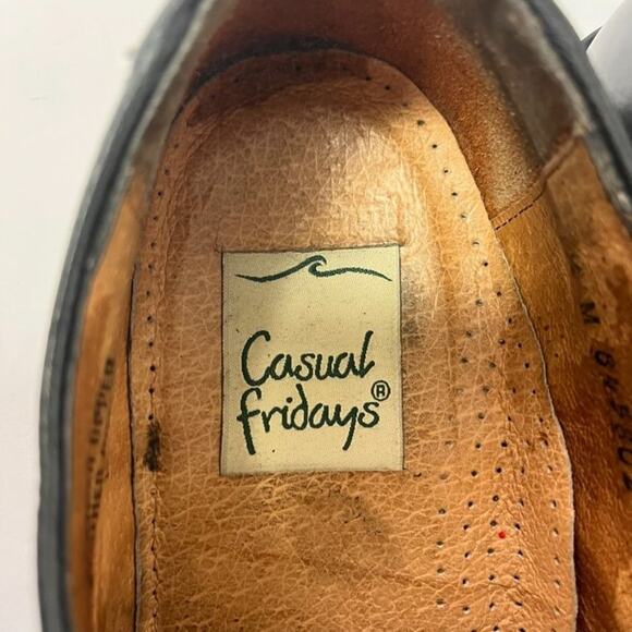 Casual Fridays Shoes Men's Size 11.5 M Black Leather Single Strap Monk Cap Toe - Picture 4 of 12